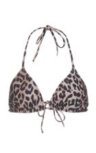 Ganni Recycled Printed Leopard Triangle Bikini Top