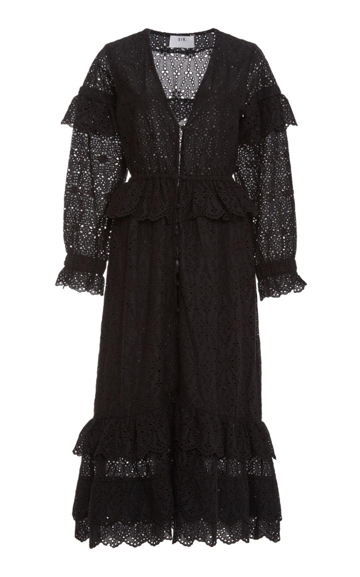 Sir The Label Amelie Ruffled Broderie Anglaise Midi Dress