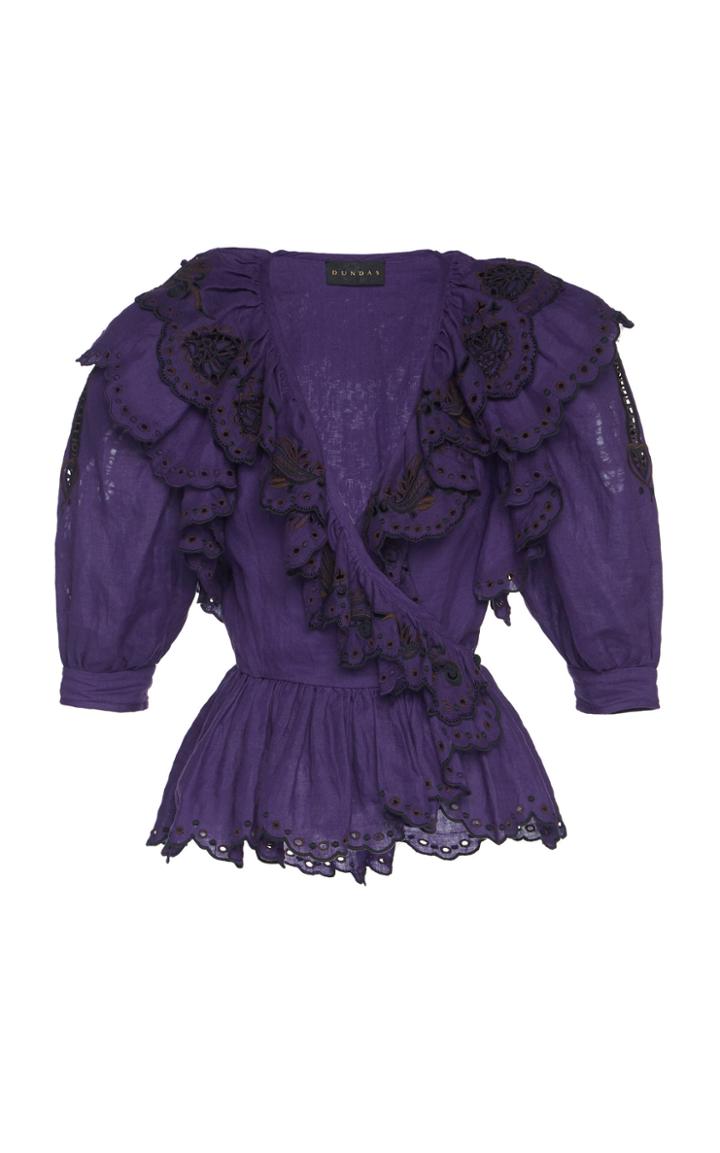 Dundas Ruffled V-neck Wrap Top