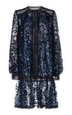 Naeem Khan Eyelet-trim Sequined Shift Dress