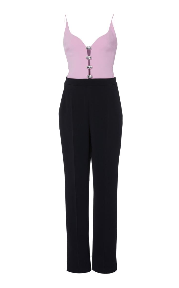 David Koma Sweetheart Neckline Crystals Jumpsuit