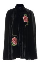 Anna Sui Pagoda Beaded Velvet Cape