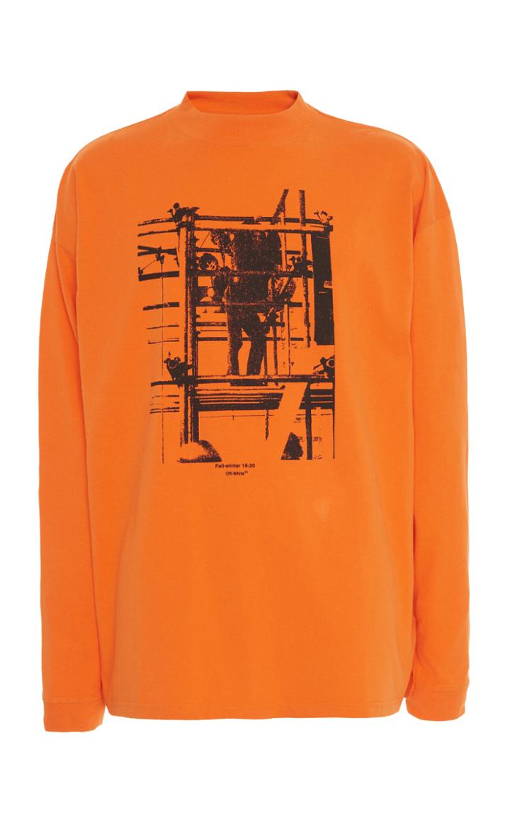 Off-white C/o Virgil Abloh Scaffolding Over Mock Long Sleeve Tee-shirt