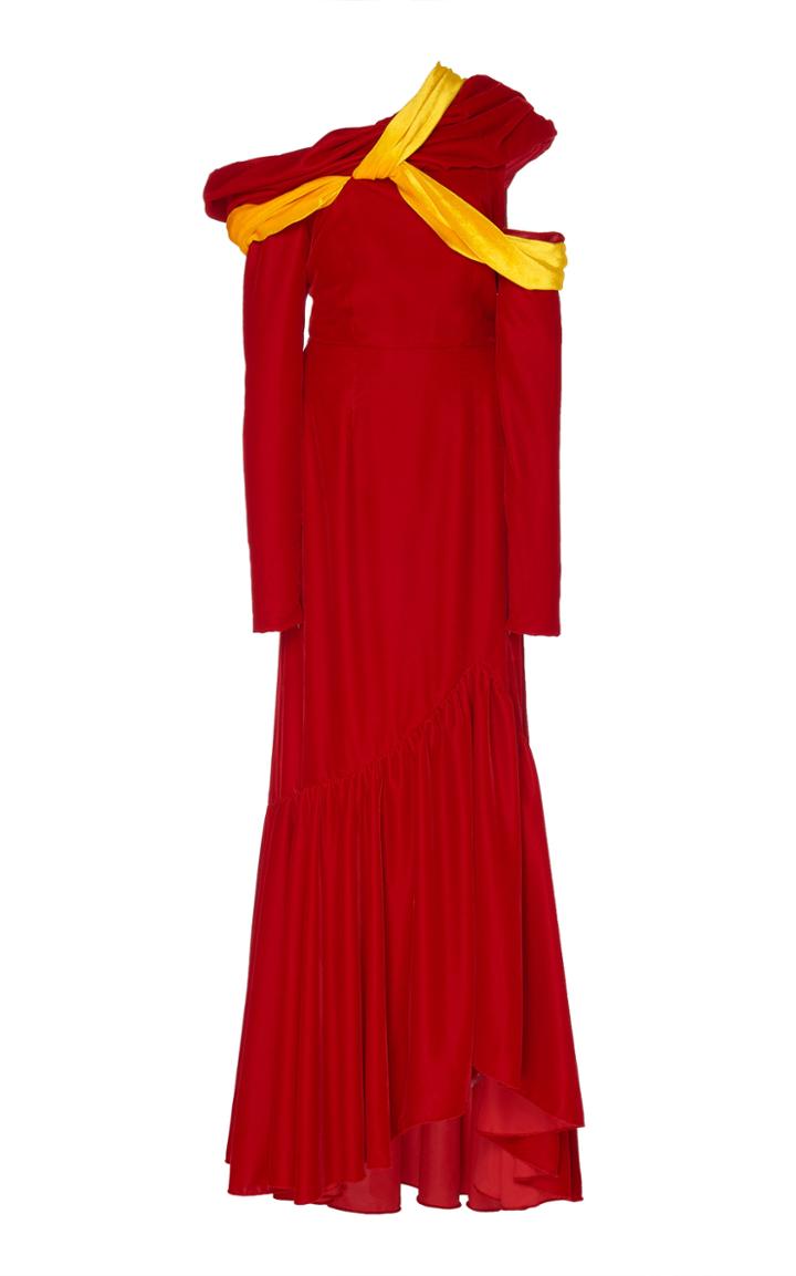 Hellessy Dovima Draped Satin Gown