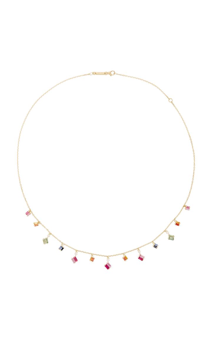 Suzanne Kalan Rainbow Fireworks 18k Gold Sapphire And Diamond Necklace