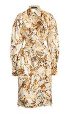 Moda Operandi Proenza Schouler Printed Satin Cut-out Shirt Dress