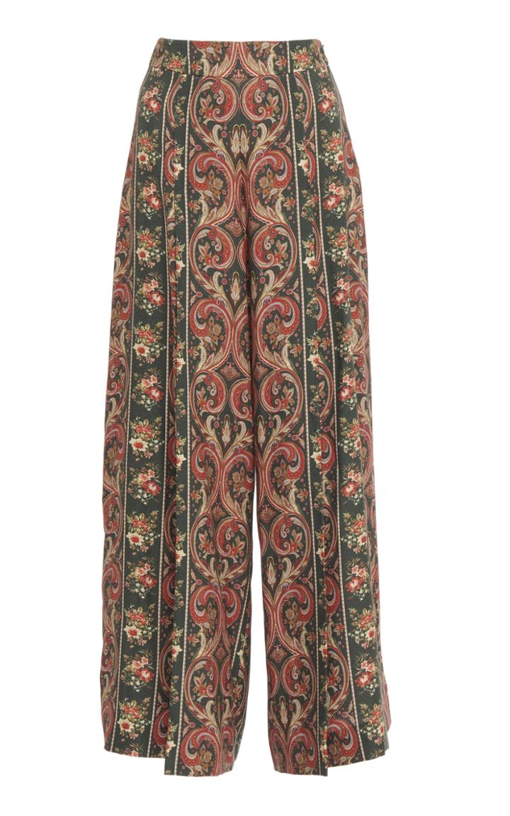 Emilia Wickstead Pacifica Floral-print Silk-wool Pants
