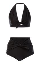 Adriana Degreas Knotted Halterneck High Waist Bikini Set