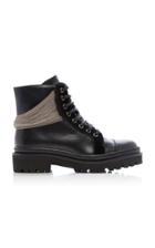 Balmain Muse Chain Leather Combat Boots