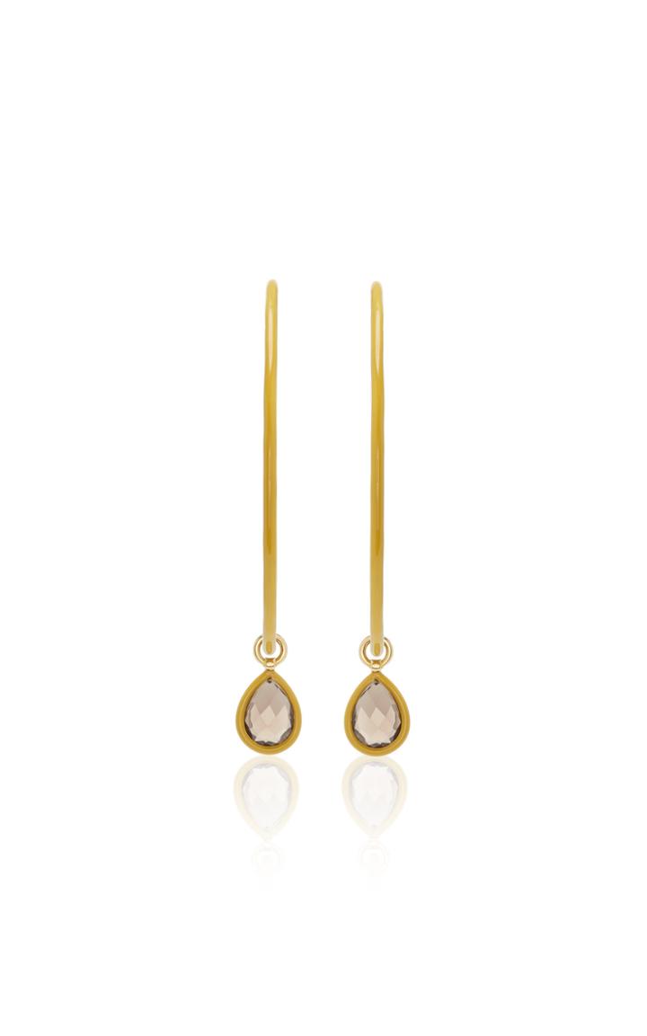 Moda Operandi Nina Runsdorf The Artist Mustard Enamel Large Hoop Earrings