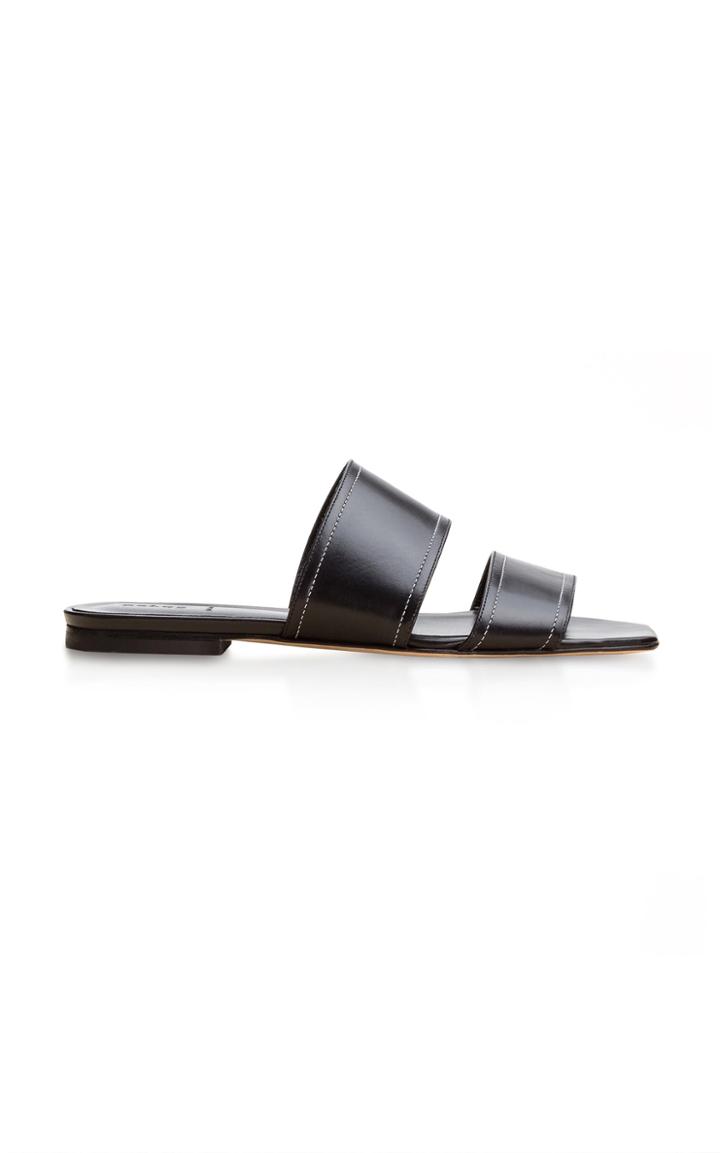 Aeyde Mattea Square-toed Leather Slides