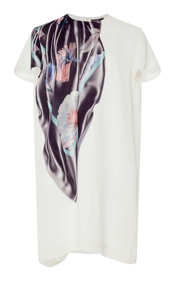Salvatore Ferragamo Silk Draped Print Dress