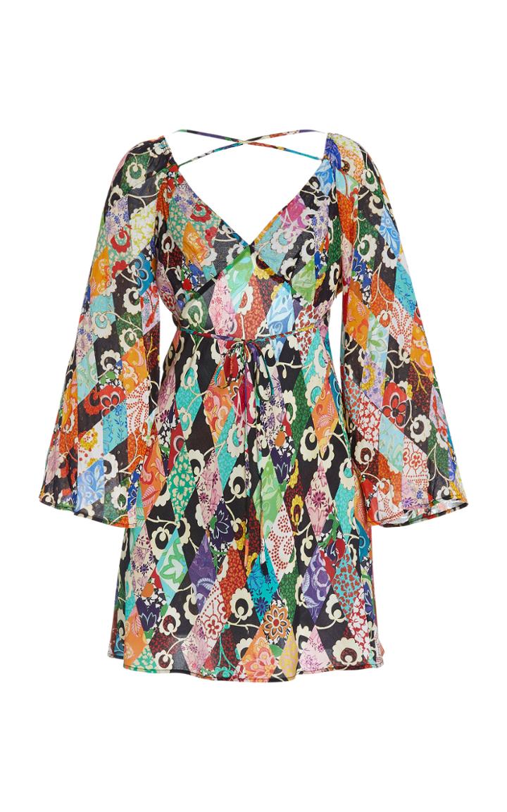 Rixo Stella Printed Chiffon Mini Dress