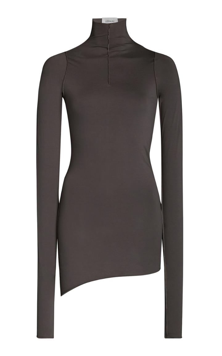 Lemaire Asymmetric Cotton-blend Turtleneck Top