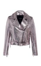 Nour Hammour Daphne Metallic Leather Jacket