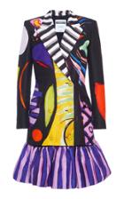 Moda Operandi Moschino Printed Cotton Blazer Dress Size: 36