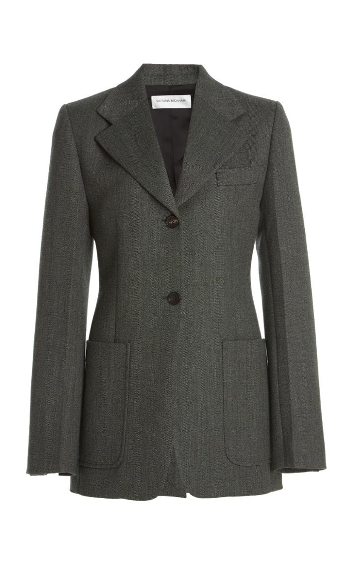 Moda Operandi Victoria Beckham Jarvis Mlange Wool Blazer