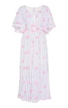 Gl Hrgel Belted Printed Linen Maxi Dress Size: S