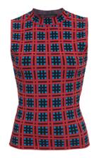 Versace Sleeveless Jacquard-knit Top