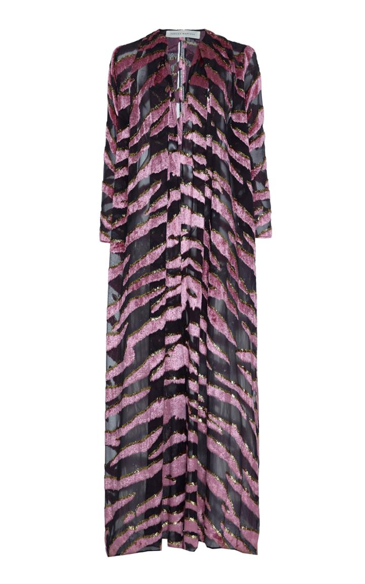 Moda Operandi Sandra Mansour Petale D'iris Devor Velvet Jumpsuit Size: 34