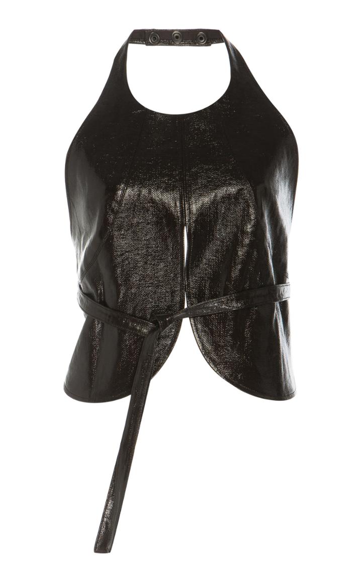 Lemaire Plastron Linen Belted Crop Top