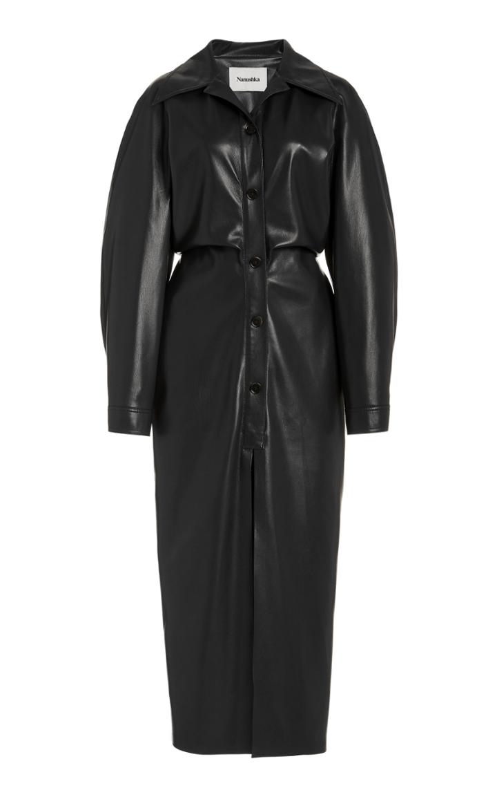 Moda Operandi Nanushka Sami Satin Shirt Dress