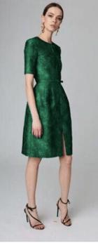Oscar De La Renta Specialorderlate-emerald Cocktail Dress-bs