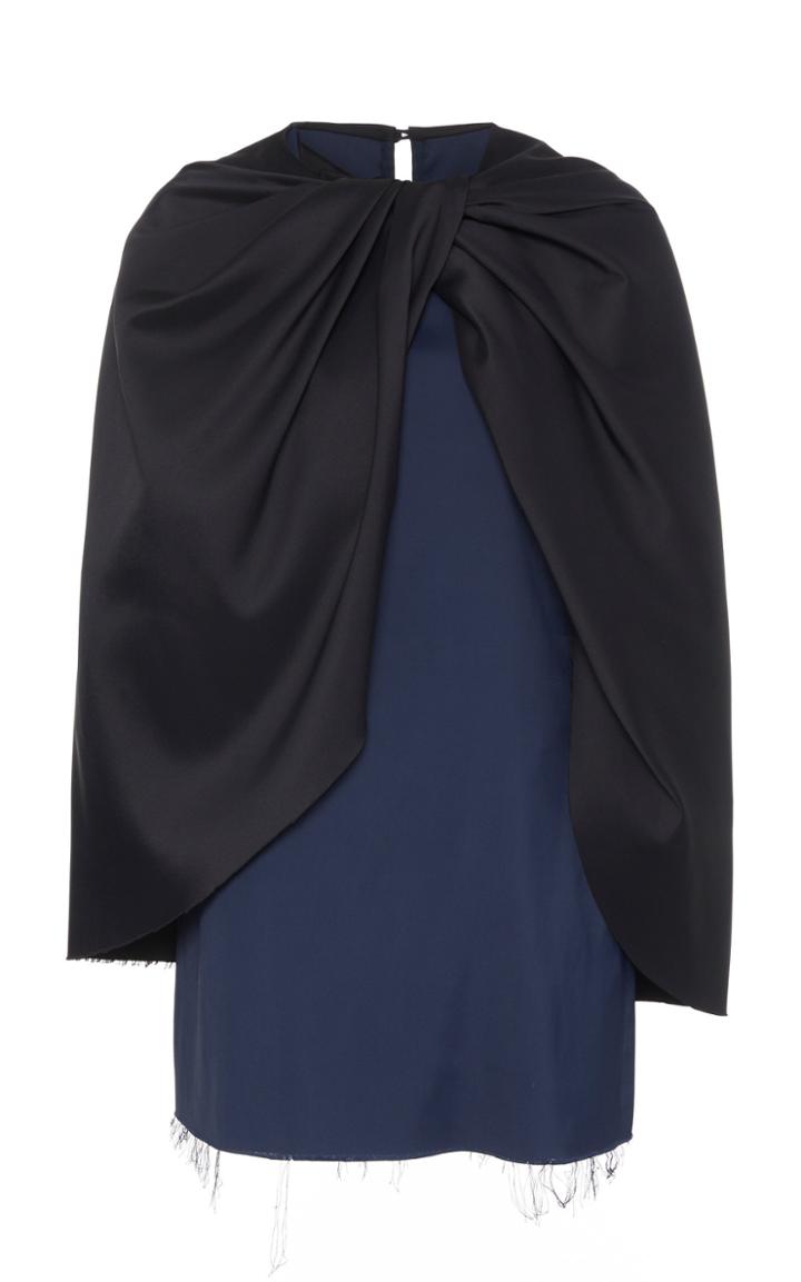 Moda Operandi Marina Moscone Ruched Cape-effect Satin Top Size: 0