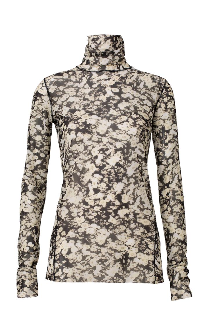Moda Operandi Dorothee Schumacher Sheer Blooming Floral Stretch-jersey Turtleneck To