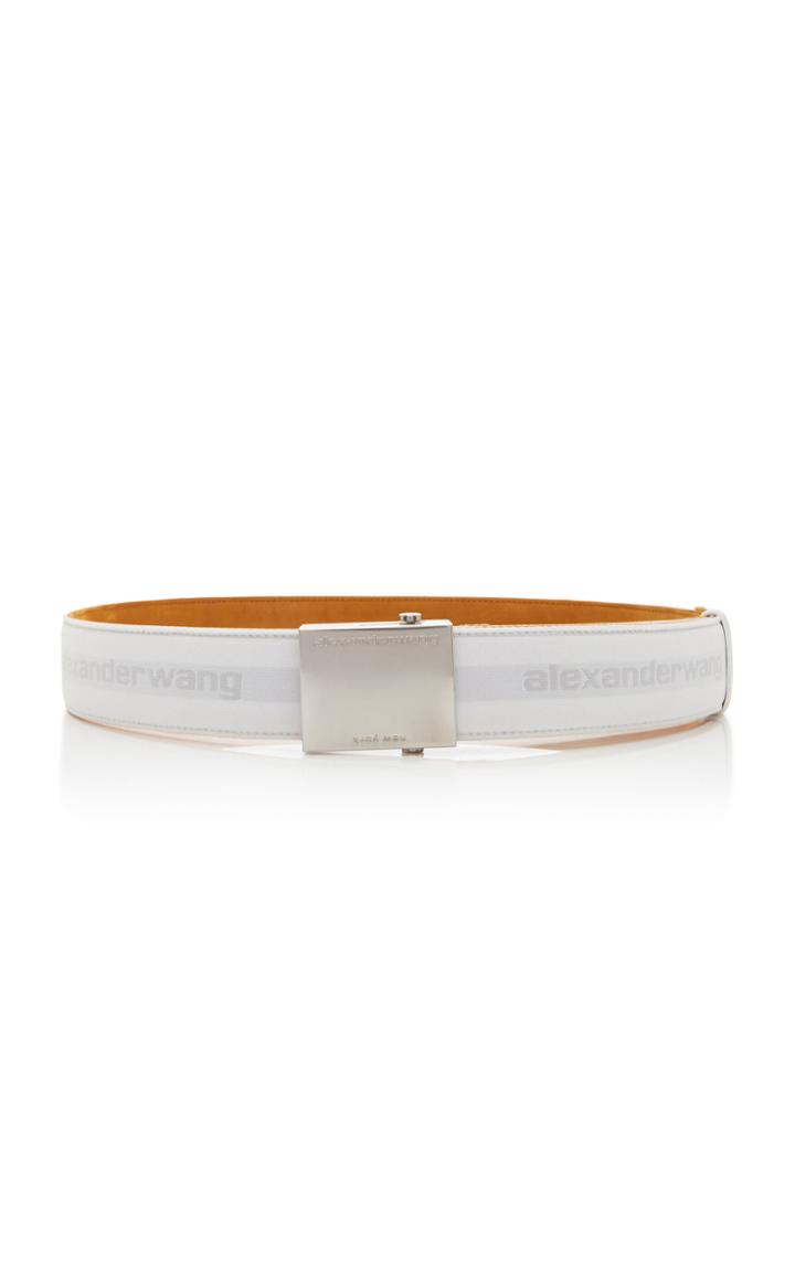 Alexander Wang Thin Satin Logo Belt