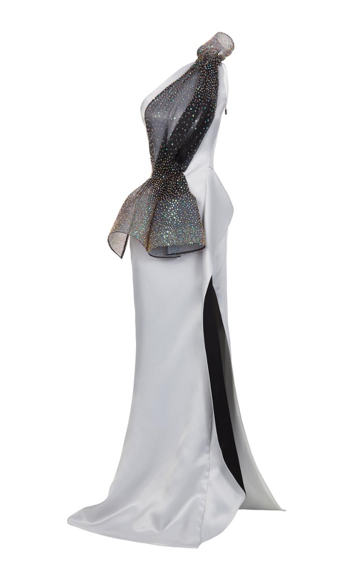 Maticevski Opium One Shoulder Taffeta Gown