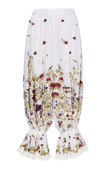 Dolce & Gabbana Floral Embroidered Harem Pant With Bell Ankle