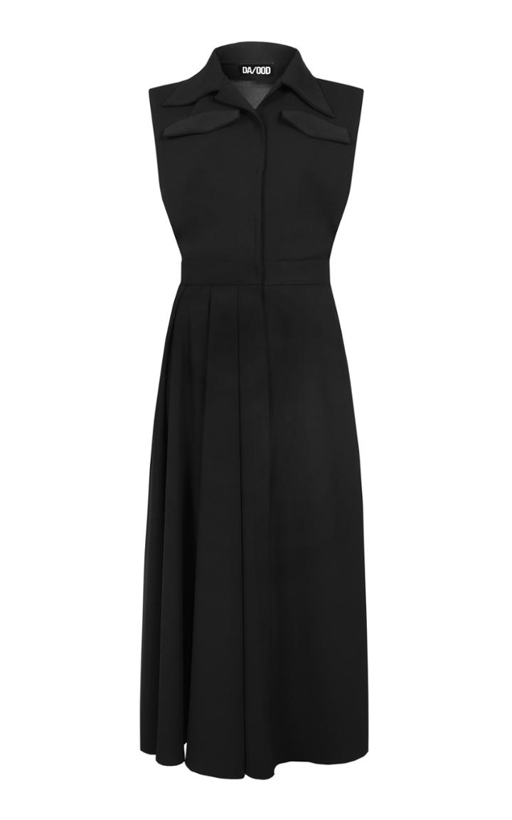 Dalood Sleeveless Midi Shirt Dress