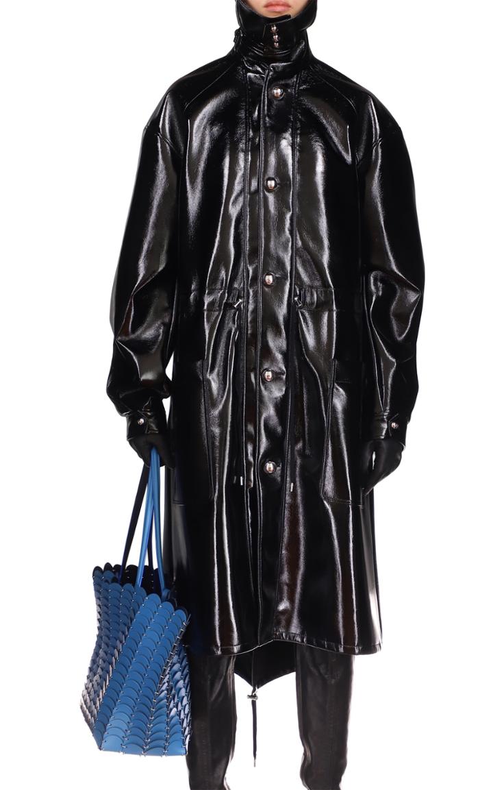 Moda Operandi Paco Rabanne Oversized Metal-detailed Vinyl Hooded Parka