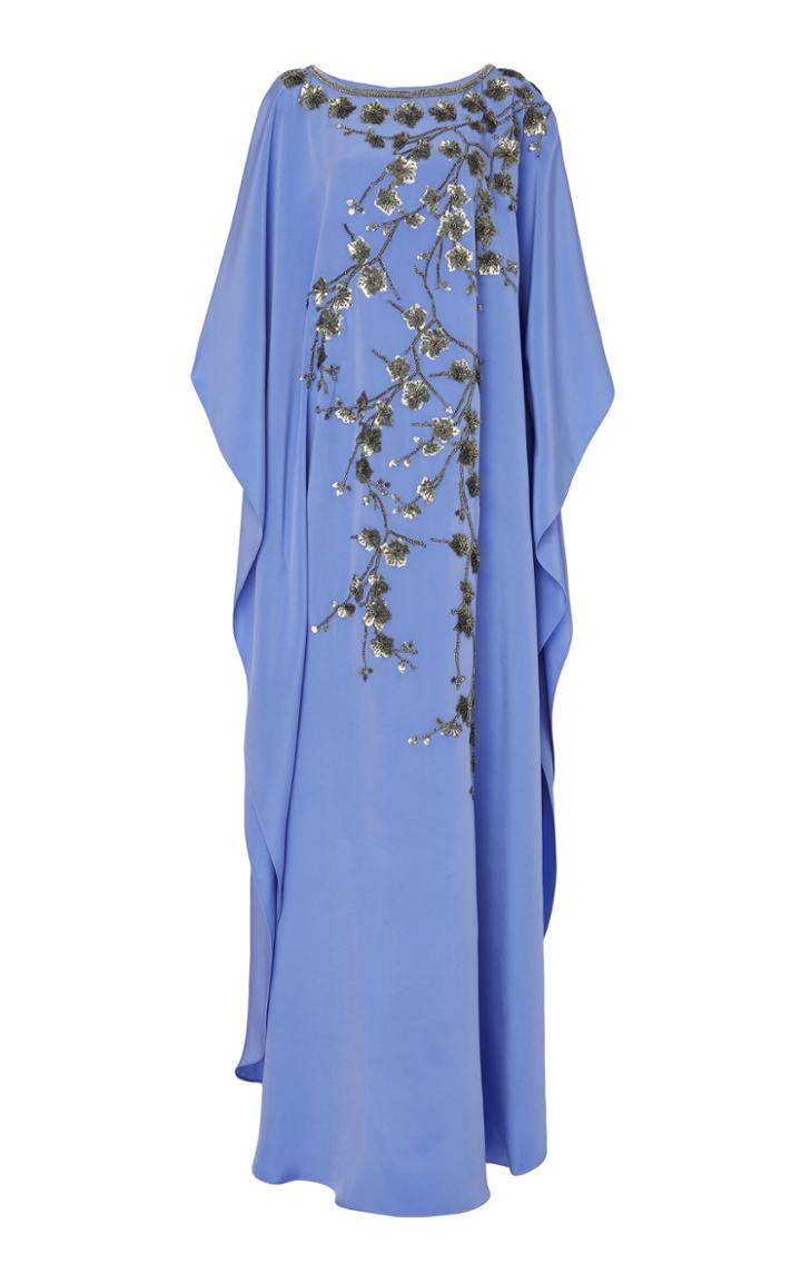 Joanna Mastroianni Floral Embellished Silk Caftan