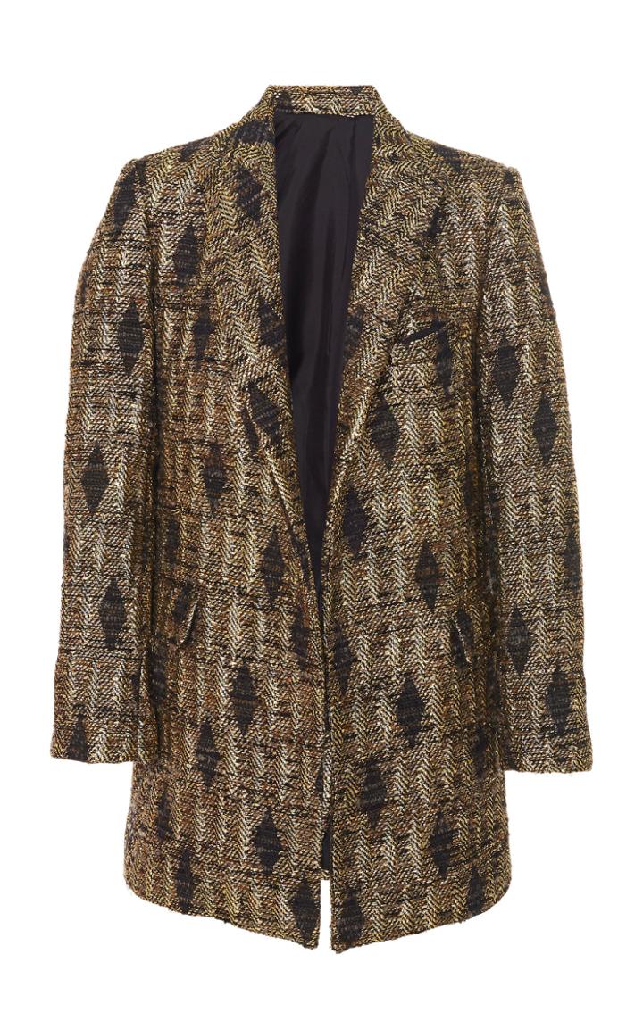 J. Mendel Collared Metallic Tweed Coat