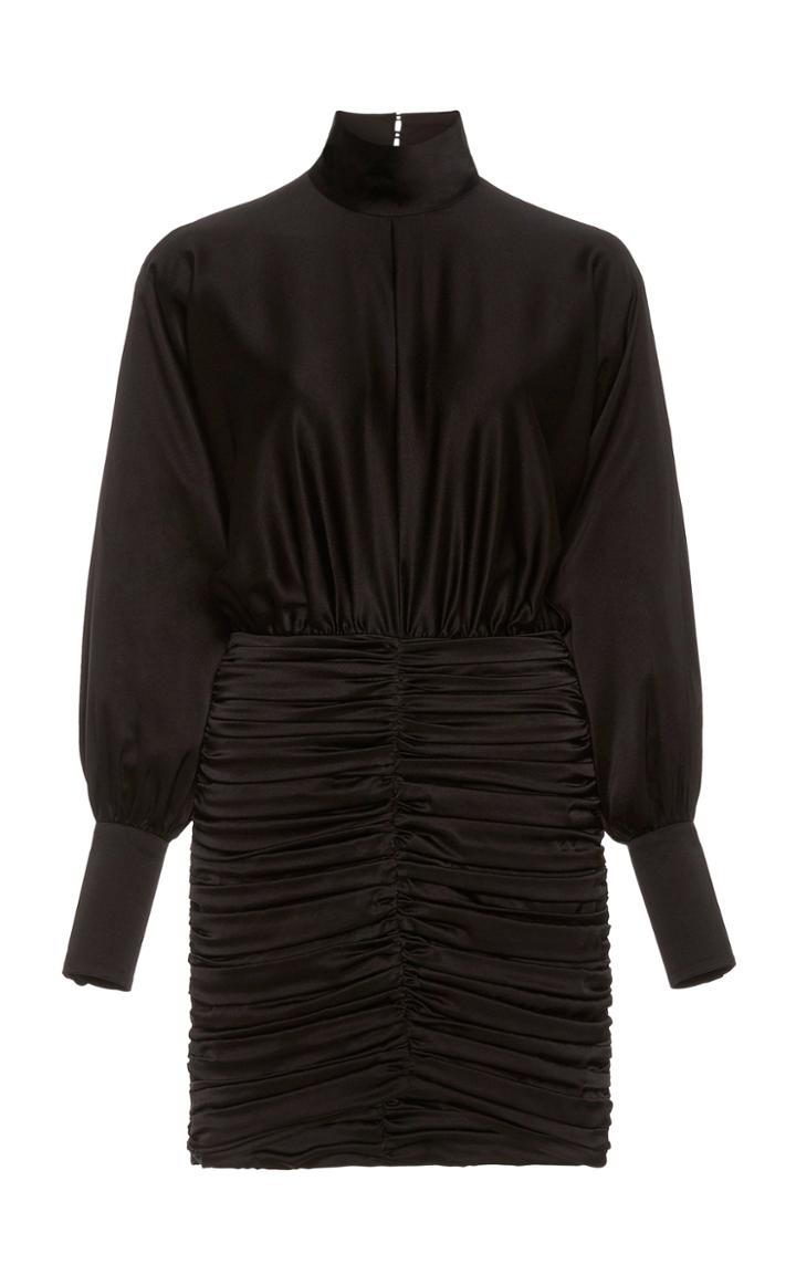 Retrofte Barbara Ruched Satin Mini Dress
