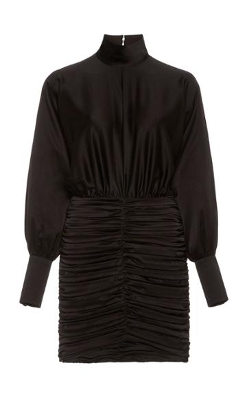 Retrofte Barbara Ruched Satin Mini Dress