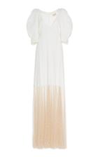 Khaite Dorothy Tulle Detail Poplin Dress