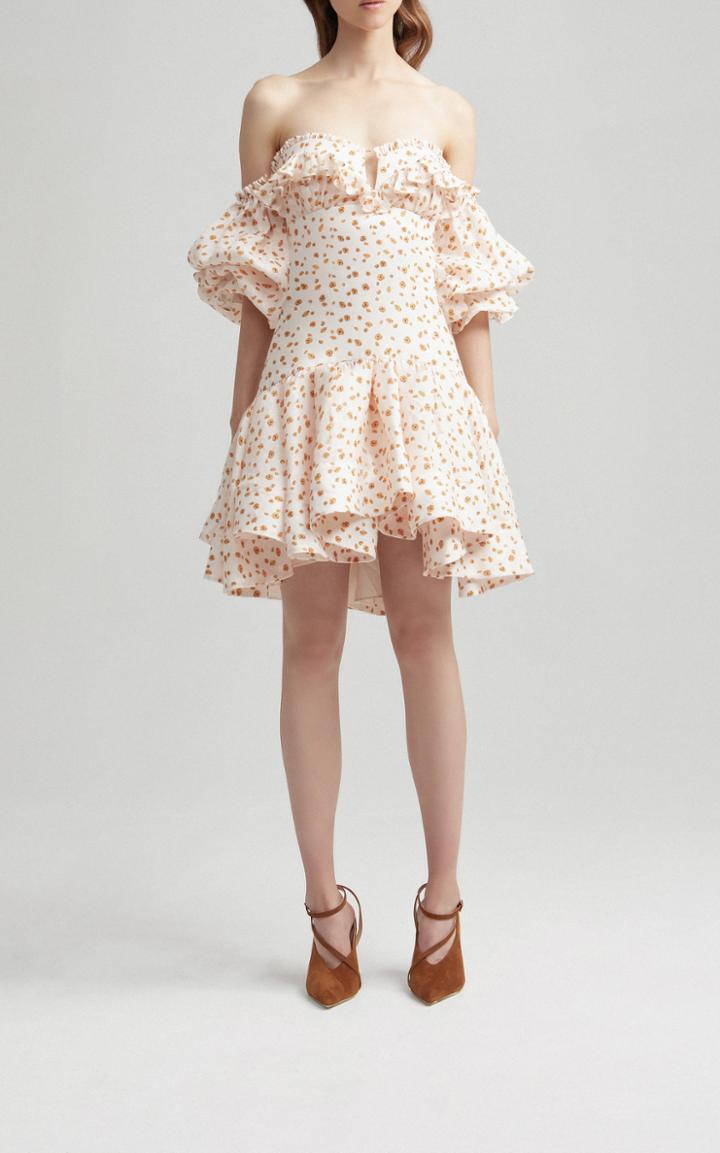 Acler Linton Strapless Linen Mini Dress