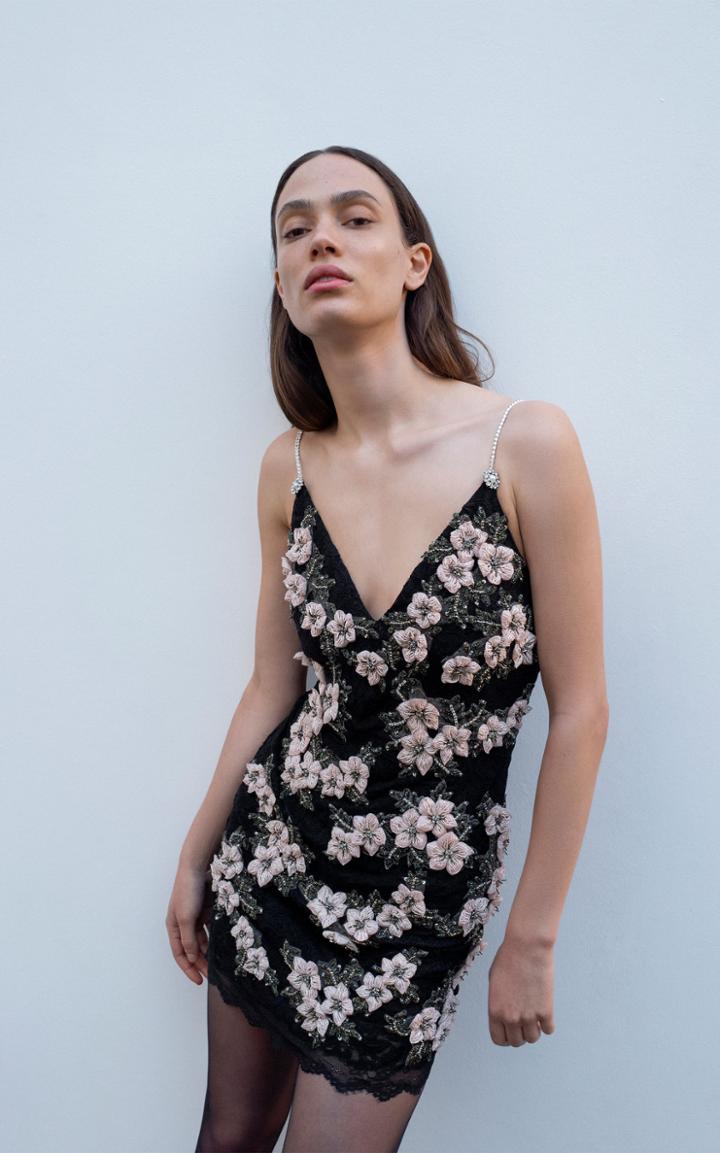 Magda Butrym Jakarta Floral Embroidered Mini Dress