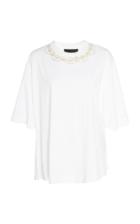 Simone Rocha Faux Pearl-embellished Cotton-jersey T-shirt