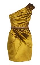 Ralph & Russo One-shoulder Liquid Velvet Mini Dress