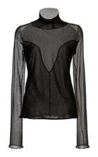 Olivier Theyskens Tircis Sheer Turtleneck Silk Top