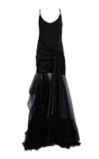 Alessandra Rich Pleated Tulle Silk Gown