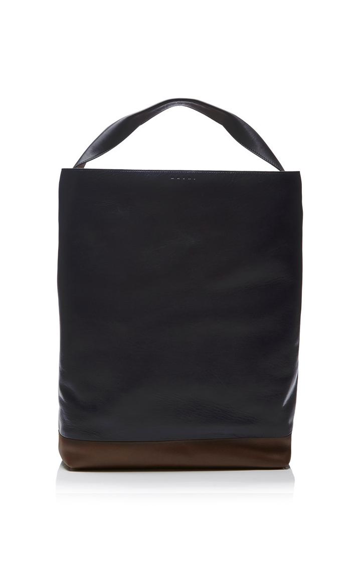 Marni Large Two-tone Leather Tote Bag