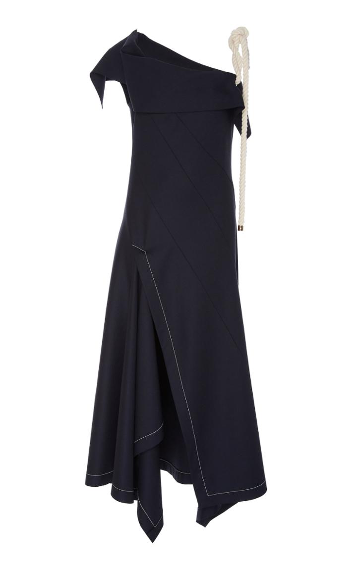 Monse Draped Rope-trimmed Crepe Dress
