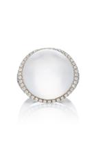 Susan Foster 18k White Gold Sapphire And Diamond Moonstone Ring