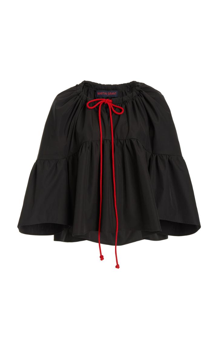 Moda Operandi Martin Grant Tie-accent Cotton Cape Top