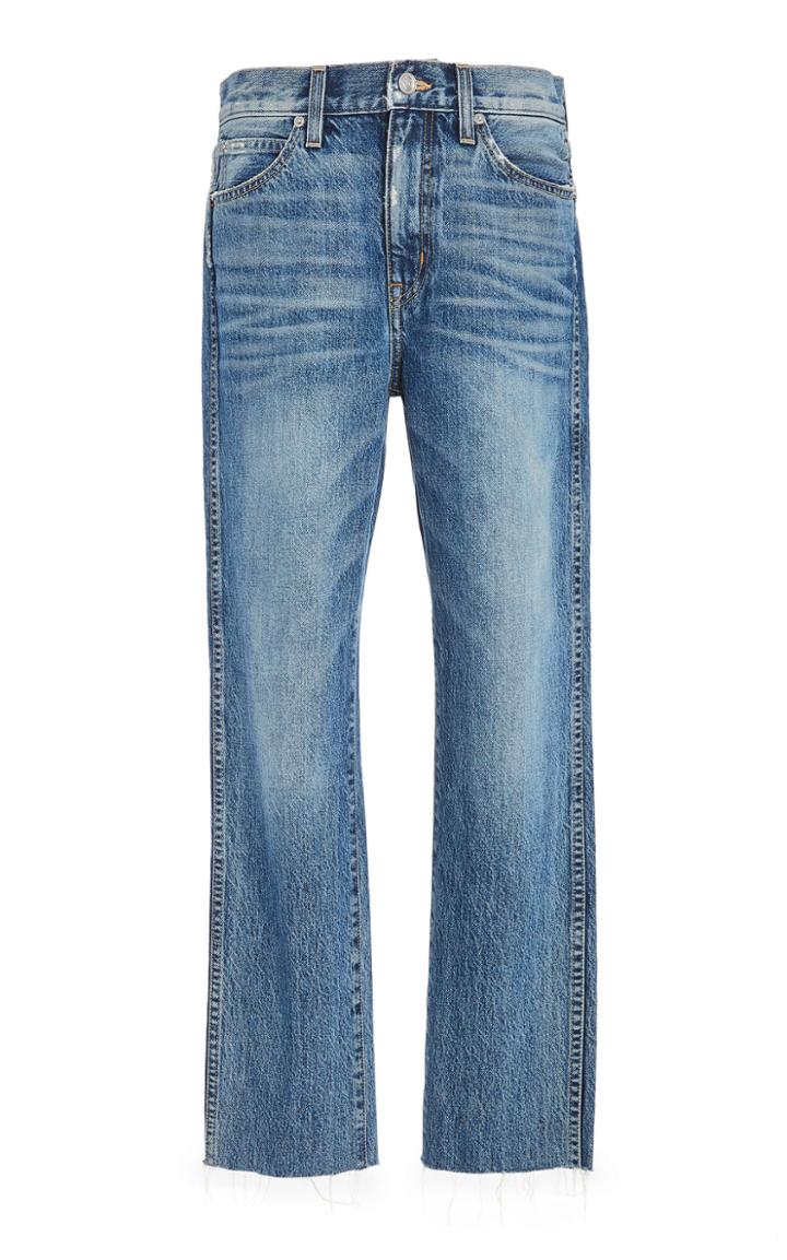Slvrlake Denim Hero Cropped Raw Hem Mid-rise Straight-leg Jeans